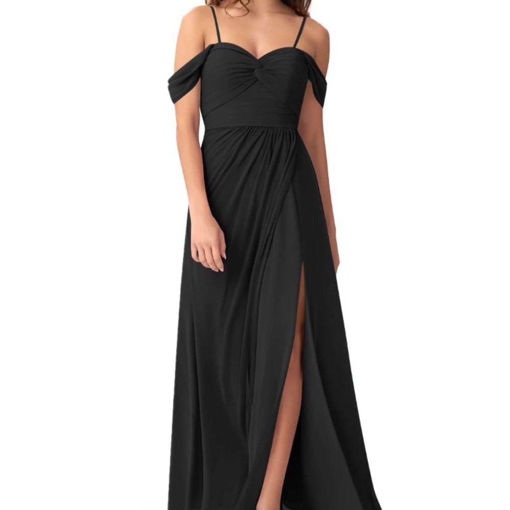 Custom made black Azazie bridesmaid dress.